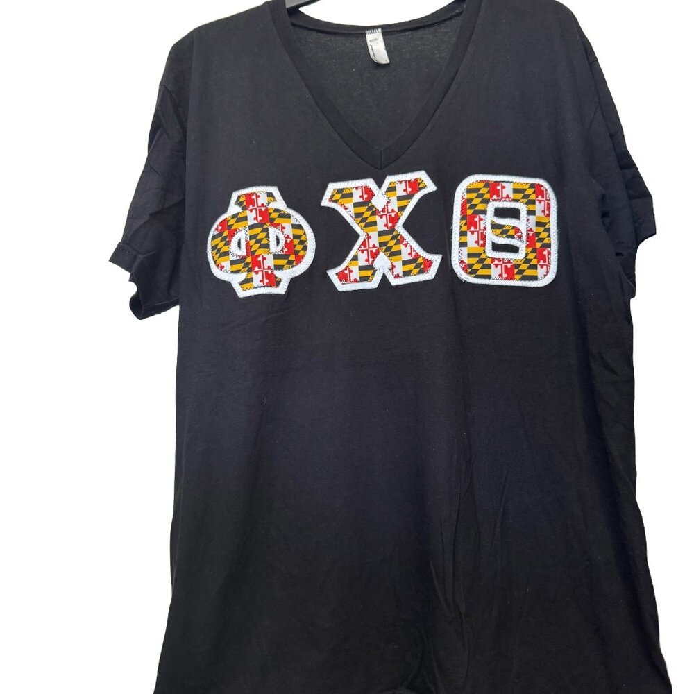 Phi Chi Theta American Apparel Women's V-Neck Tee Shirt, Large